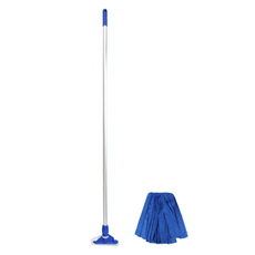 Clean Trouble Shooter 鋁製固定拖把桿 150cm + 拖把布組合, 混合色, 1套