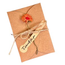 Maket Gamseong 乾燥花祝福留言卡片組, 20套, 橘色雛菊