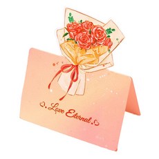 Maket Gamseong 立體花束迷你卡片, 玫瑰 愛, 100個