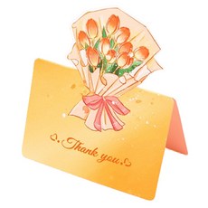 Maket Gamseong 立體鮮花花束迷你卡, 鬱金香謝謝你, 100個