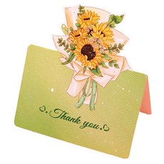 Maket Gamseong 立體花束迷你卡片, 向日葵 感謝, 100個