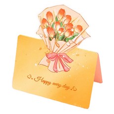 Maket Gamseong 立體花束迷你卡片, 鬱金香 幸福, 100個