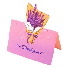Maket Gamseong 立體花束迷你卡片, 薰衣草 感謝, 100個