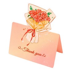 Maket Gamseong 立體花束迷你卡片, 玫瑰 感謝, 100個