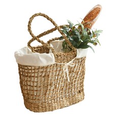 FORHOME 獨家海草環保藤編野餐包 B款, 1個, 單一顏色