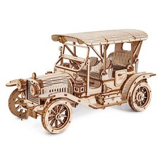 Robotime DIY 木質 1910 復古車 3D 立體拼圖 MC801, 298件, 混合色, 1個