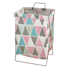 Apnaln 可折疊洗衣籃 + 蓋子組合, 粉紅三角形