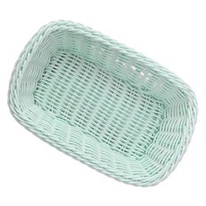 粉彩藤籃方形, 1個, 薄荷綠