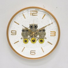 키다리시계 앤틱 모던 디자인 풍수 벽시계, 골드 부엉이(khhl275)