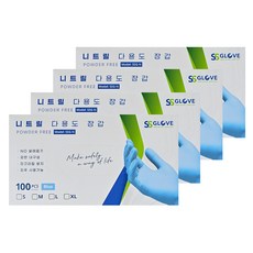 SS GLOVE 丁腈手套 100入, 藍色, 小(S), 4個