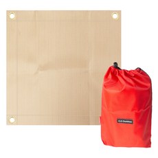 Luaz 露營防火布 防火墊 隔熱墊S (含收納袋), 米色(墊), 1個