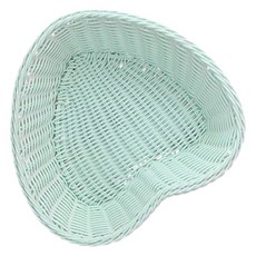 Block Mart 粉彩藤編愛心籃, 1個, 薄荷綠