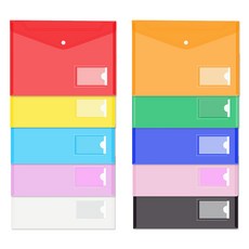 TUCO.B 魔鬼氈按扣 A4 文件袋 10種套組, 混色, 1套