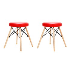 파파가구 센스보조 화장대 인테리어 카페 다용도 스툴, 레드, 2개