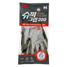 쓰리엠 슈퍼그립 장갑 200, 그레이, 1개