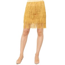 dancedome 4層流蘇裙 LDS12400, 米色