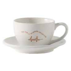 Syracuse CHINA JTABLE 紐約 Williamsburg 字母陶瓷卡布奇諾杯 250ml, 棕色, 1個