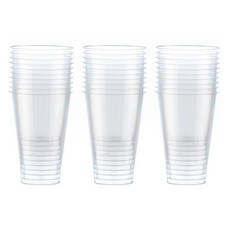 透明塑膠啤酒杯 420ml, 30個, 1入