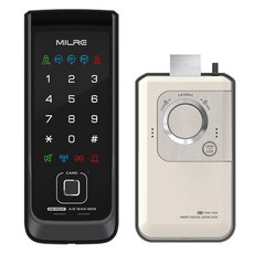 Milre 美樂 指紋辨識輔助鑰匙數位門鎖+卡片鑰匙4p套裝, 顧客自行安裝, ME-R50F