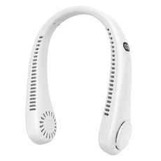 오엠티 BLDC 저소음 휴대용 무선 LED 배터리 표시 넥 밴드 선풍기, OEF-NECK5, 화이트