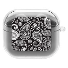 에잇클로드 갤럭시 버즈3 / 버즈3 프로 테이크 일체형 클리어 하드 이어폰 케이스, 페이즐리, 단일상픔, 1개