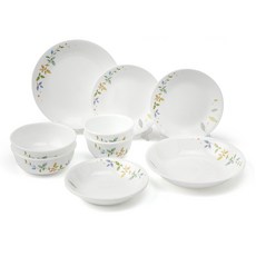 Corelle Brands 康寧餐具 浪漫花園 雙人韓式雙人餐具組 10件組, 混合色, 飯碗 2p + 湯碗 2p + 圓形小盤 2p + 圓形中盤 + 中型小菜碟 2p + 大型小菜碟, 1套