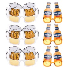 LivingDA 啤酒杯眼鏡 3入 + 啤酒瓶眼鏡 3入 組, 混色, 1套