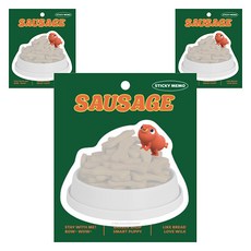 Bread Barbershop 便利貼, 1個, 香腸, 3入