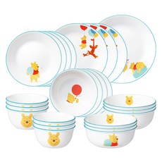 코렐 푸와친구들 원형 6인 식기 24p 세트, 6종, 혼합색상