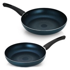 LIVENS 基本款智慧藍色鍋具2件組, 平底鍋 26cm+平底鍋 28cm, 混色, 1組