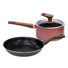 Silvat 電磁爐專用經典鍋具平底鍋組, 1套, 平底鍋 24cm + 單柄鍋 18cm, 混合色