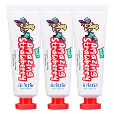 Bristik 兒童含氟KLS牙膏 草莓香, 3個, 50g