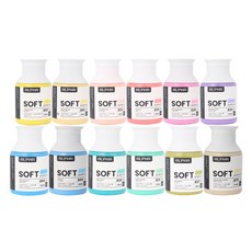 ALPHA COLOR Soft Body 壓克力顏料 粉彩B套組, 12色