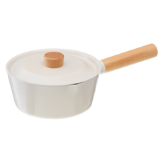 Tamsaa 電磁爐適用 木單柄湯鍋, 18cm, 1個, 奶油白色