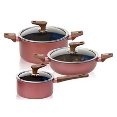 Silvat 電磁爐 Signature 鍋具3件組 3個, 1套, 單柄鍋 18cm + 雙耳鍋 24cm + 火鍋 24cm, 混和色系