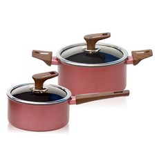 Silvat 電磁爐經典鍋具2件組, 20cm, 1套, 單水壺18cm+雙水壺20cm, 混色