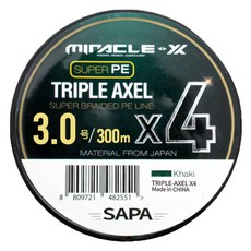 SAPA Triple Axel 4股PE線散裝釣魚線, 卡其色