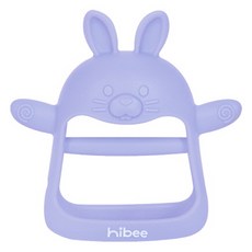 hibee 嬰幼兒兔子咬咬矽膠手套型手腕固齒器, 1個, 蘇打藍, 單品
