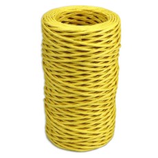 Daysoy 手工藝紙繩鐵絲 1mm x 50m, 1個, 黃色