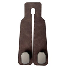 차량용 이지 헤드레스트 무스탕 더블 가방걸이, 1개, 다크브라운