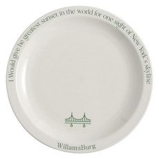 제이테이블 뉴욕WB 레터링 도자기 접시, 그린, 1개