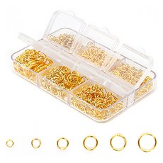 ZioBiz 鑰匙圈製作 鋼製O型環 6種套組 920p, 金色, 1套