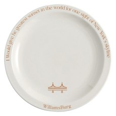 제이테이블 뉴욕WB 레터링 도자기 접시, 브라운, 1개