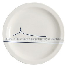 제이테이블 뉴욕WB 레터링 도자기 접시, 블루, 1개
