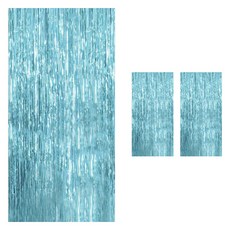 ALL THAT PARTY 閃亮雙層派對彩帶簾, 緞面藍, 3個