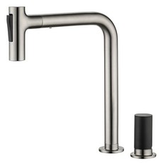 Piloto SCHÜTTE SINK 1257 鎳 + 雙孔水槽龍頭 黑色套組, 1套