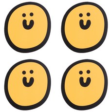 plala 手繪茶杯墊4入組, 微笑, 1套