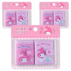 ATIDA 三麗鷗明星迷你筆記本 48張, 3個, 1 粉紅色(美樂蒂)