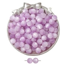 Allode 多彩閃亮珍珠串珠 DIY 珠飾 10mm 10入組, 4套, 02 淺紫色