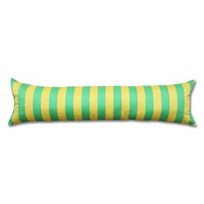 Daeil Company 大條紋一字型身體抱枕套, 綠色 + 黃色